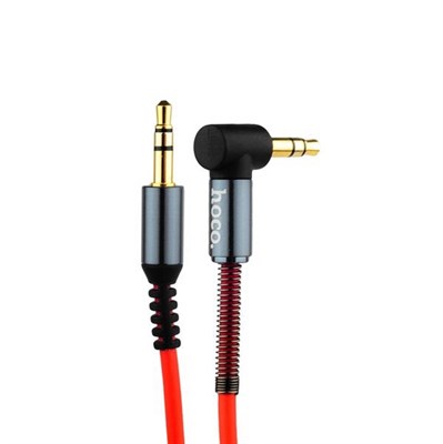 Кабель Hoco UPA02 AUX Spring Audio Cable 3.5mm (1.0 м) Red Красный - фото 10952