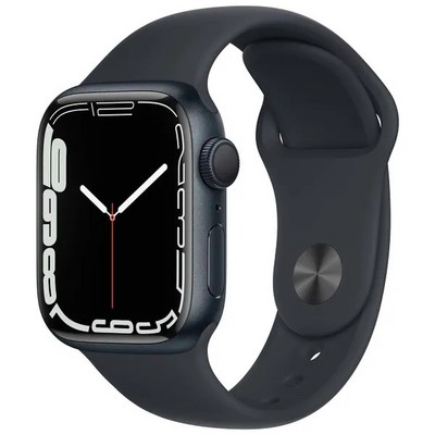 Умные часы Apple Watch Series 7 41mm Aluminum Case with Sport Band, темная ночь (Midnight) MKMX3LL/A - фото 16745