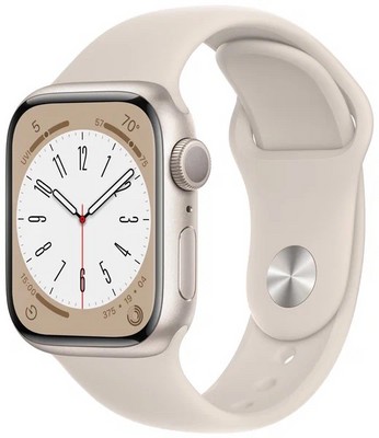 Умные часы Apple Watch Series 8 41 мм Aluminium Case, Starlight Sport Band MNP63 S/M - фото 17320