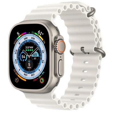 Умные часы Apple Watch Ultra 49 мм Titanium Case, титановый/белый Ocean Band - фото 17339