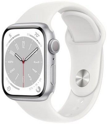 Умные часы Apple Watch Series 8 45 мм Aluminium Case, silver/white Sport Band M/L - фото 17411
