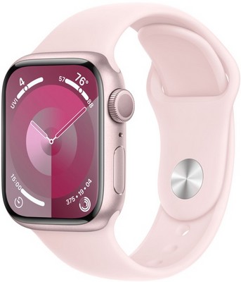 Умные часы Apple Watch Series 9 41 мм Aluminium Case GPS, Pink Sport Band (Розовый) - фото 21374