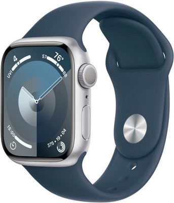 Умные часы Apple Watch Series 9 41 мм Aluminium Case GPS, Blue Sport Band (Синий) - фото 21377