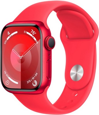 Умные часы Apple Watch Series 9 45 мм Aluminium Case GPS, (PRODUCT)RED Sport Band (Красный) - фото 21365