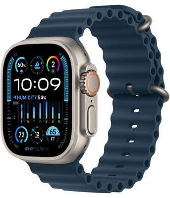 Умные часы Apple Watch Ultra 2 49 мм Titanium Case GPS + Cellular, Blue Ocean Band (Синий) - фото 21383
