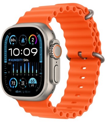 Умные часы Apple Watch Ultra 2 49 мм Titanium Case GPS + Cellular, Orange Ocean Band (Оранжевый) - фото 21391