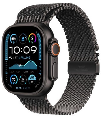 Умные часы Apple Watch Ultra 2 49 мм (2024) Black Titanium Case with Black titanium Milanese loop (миланский черный) Large - фото 22436