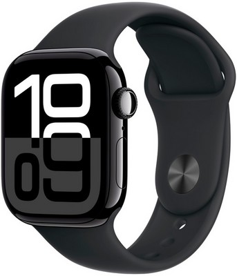 Умные часы Apple Watch Series 10 42 мм Jet black Aluminium Case GPS, Black Sport Band (Черные) - фото 22448