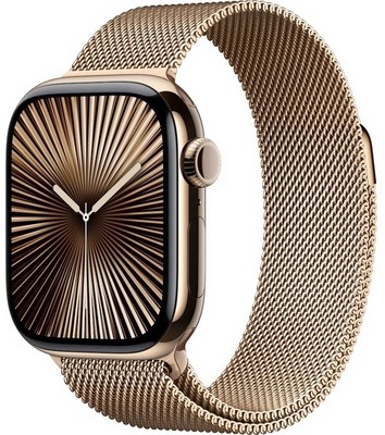 Умные часы Apple Watch Series 10 42 мм Gold Titanium Case with Gold Milanese Loop - фото 22823