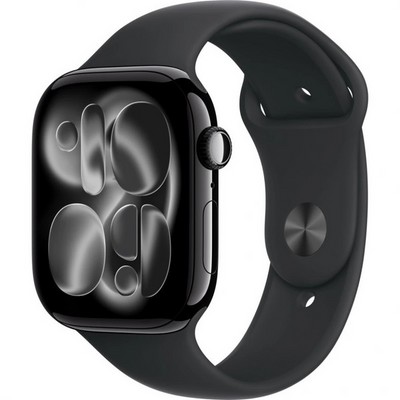 Умные часы Apple Watch Series 11 46 мм Jet black Aluminium Case GPS, Black Sport Band (Черные) - фото 23411