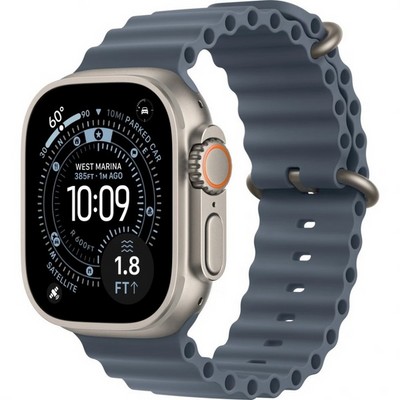 Умные часы Apple Watch Ultra 3 49 мм Natural Titanium Case, Anchor Blue Ocean Band (Синий) - фото 23482