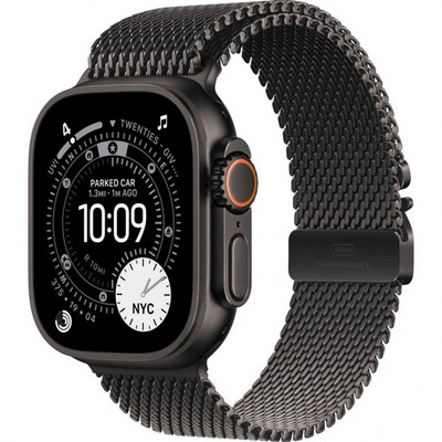 Умные часы Apple Watch Ultra 3 49 мм Black Titanium Case with Black titanium Milanese loop (миланский черный) Large - фото 23488