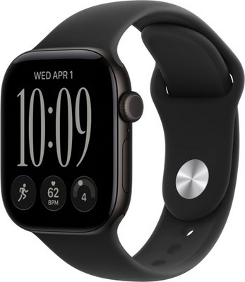Умные часы Apple Watch Series 12 42 мм Black Aluminium Case GPS, Black Sport Band (Черные) - фото 24471