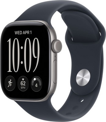 Умные часы Apple Watch Series 12 46 мм Space Grey Aluminium Case GPS, Navy Blue Sport Band (Темно-синий) - фото 24483