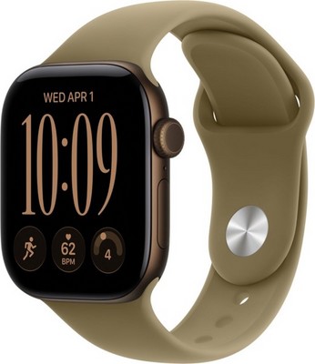 Умные часы Apple Watch Series 12 46 мм Dark Bronze Aluminium Case GPS, Olive Sport Band (Зеленый) - фото 24486