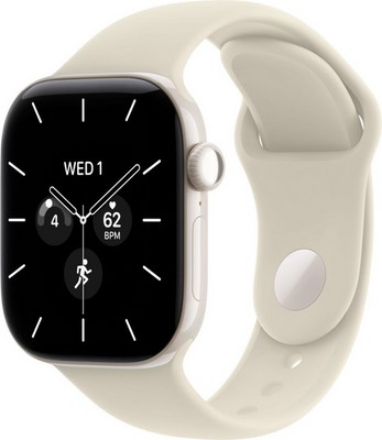 Умные часы Apple Watch Series 12 42 мм Pearl White Ceramic Case GPS, Sand Sport Band (Песочный) - фото 24504