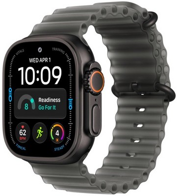 Умные часы Apple Watch Ultra 4 49 мм Black Titanium Case, TransluBlack Ocean Band (Полупрозрачный Черный) - фото 24529