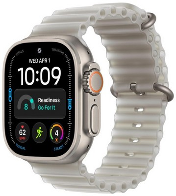 Умные часы Apple Watch Ultra 4 49 мм Natural Titanium Case, TransluGray Ocean Band (Полупрозрачный Серый) - фото 24533