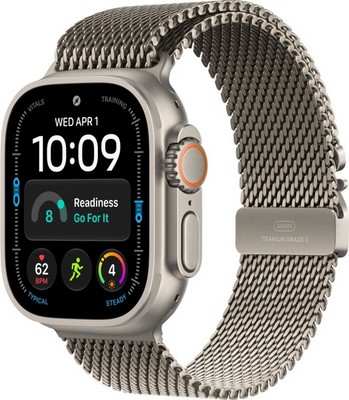 Умные часы Apple Watch Ultra 4 49 мм Natural Titanium Case with Natural titanium Milanese loop (Mиланский титановый) Medium - фото 24549