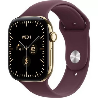 Умные часы Apple Watch Series 12 46 мм Radiant Gold Titanium Case GPS, Burgundy Sport Band (Бордовый) - фото 24571