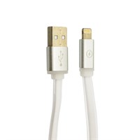USB дата-кабель COTEetCI M16 Lightning cable Jelly series плоский (1.0 м) - CS2123-WH серебристый