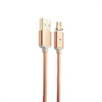 USB дата-кабель COTEetCI M17 с индикатором NYLON microUSB+Magnet System CS2148-MRG (1.2 м) Розовое золото