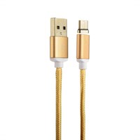 USB дата-кабель COTEetCI M42 с индикатором NYLON USB Type-C+Magnet System CS2156-GD (1.2 м) Золотистый