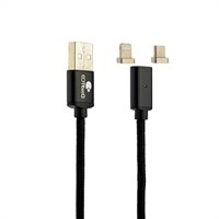 USB дата-кабель COTEetCI M43 с индикатором NYLON USB Lightning &amp; microUSB 2in1+Magnet System CS2157-BK (1.2 м) Черный