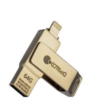 Флеш-накопитель COTEetCI U2 Civilian Version iUSB (CS5123-64G) с разъемом Lightning для iOS, Mac/ PC 64 Gb Серебристый