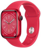 Умные часы Apple Watch Series 8 41 мм Aluminium Case, (PRODUCT)RED Sport Band MNP73 S/M