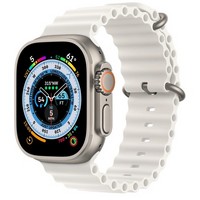 Умные часы Apple Watch Ultra 49 мм Titanium Case, титановый/белый Ocean Band (One Size) MNHF3