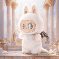 Оригинальный LABUBU ZIMOMO The Monsters, ANGEL IN CLOUDS Vinyl Face Doll, 58 см Белый ангел (Pop Mart)