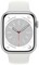 Умные часы Apple Watch Series 8, 41 мм, корпус из алюминия серебристого цвета, спортивный ремешок белого цвета, S/M - фото 17324